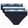 EMPORIO ARMANI Confezione da 3 Slip da Uomo, AR.Blu/AR.Blu/AR.Blu, S