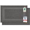 Komfortec - Set di 2 Tappetini da Bagno, Tappetini in Spugna per Doccia, Lavabili, Assorbenti e a Rapida Asciugatura - 600 g/m², 100% Cotone, 50x70 cm, Antracite