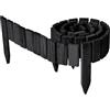 Garronda Rollborder Recinzione in legno flessibile 200 x 10 cm bordatura giardino bordura per aiuola staccionata in legno cordolo Decorazione da frutteti Palizzata GD-0149 Grafite