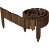 Garronda Rollborder Recinzione in legno flessibile 200 x 10 cm bordatura giardino bordura per aiuola staccionata in legno cordolo Decorazione da frutteti Palizzata GD-0149 Marrone Scuro