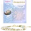 Farfume Bracciale Donna Chakra 4 mm Perline Bracciali, Cristalli Pietre Naturali Gioielli Regalo per le Donne (Amazzonite)