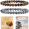 Bivei 3-Piece bracciale pietre naturali Bracciale elastico con perline donna, bracciale con pietre naturali fatto a mano per yoga, meditazione, protezione e regalo