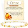 Farfume Citrino Pietra Del Successo Bracciali di Perline per Donne, Piccolo 4mm Bracciale di Cristallo in Argento Sterling 925 Pietra Naturale, Gioielli Chakra Regalo Delicato