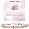 Farfume Bracciale Donna Chakra 4 mm Perline Bracciali, Cristalli Pietre Naturali Gioielli Regalo per le Donne (Quarzo Fragola)
