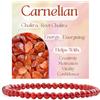 Bivei Corniola - Energizzante Braccialetto di Cristallo per Donna 4mm Perle Pietra Semipreziosa Naturale Elastico Estensibile Gioiello Regalo Yoga