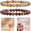 Bivei 2 Pezzi 8mm Bracciale Donna - Giada Corallo, Picasso Jasper - Bracciali con Elastico con Pietre Naturali, Gioielli con Perline Fatto a Mano per Yoga, Meditazione, Protezione e Regalo