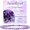 Bivei Ametista - Calma Braccialetto di Cristallo per Donna 4mm Perle Pietra Semipreziosa Naturale Elastico Estensibile Gioiello Regalo Yoga
