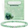 Farfume Avventurina Verde Pietra Della Fortuna Bracciali di Perline per Donne, Piccolo 4mm Bracciale di Cristallo in Argento Sterling 925 Pietra Naturale, Gioielli Chakra Regalo Delicato