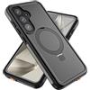 Beeasy Cover per Samsung Galaxy S25 Plus Impermeabile con Cavalletto,con MagSafe,Protezione Fotocamera/Schermo,360 Militare Antiurto Resistente Custodia,Indistruttibile Subacquea Waterproof Case