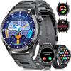 LIGE Smartwatch Uomo Con 3 Cinturini/1.43 AMOLED/400mAh, Orologio Con Chiamata Bluetooth, 24/7 Cardiofrequenzimetro SpO2, IP68 Impermeabile 120+ Modalità Sportive Per Android iOS,SML3-H