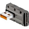 QIANRENON Adattatore da 10 Gbps 120 W USB 3.1 a USB C 90 ° in metallo stile mech USB 3.1 maschio a USB C femmina L angolo connettore, LED/foro sospeso, per computer portatile, curvatura verticale