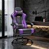 GTPLAYER Sedia da gaming GTPLAYER - Sedia da gaming ergonomica con poggiapiedi, poggiatesta e supporto lombare, regolabile in altezza, colore viola