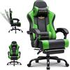 GTPLAYER Sedia da gaming GTPLAYER - Sedia da gaming ergonomica con poggiapiedi, poggiatesta e supporto lombare, regolabile in altezza, verde