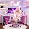 GTPLAYER Sedia da gaming GTPLAYER - Sedia da gaming ergonomica con poggiapiedi, poggiatesta e supporto lombare, regolabile in altezza, colore ROSA
