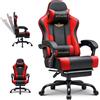 GTPLAYER Sedia da gaming GTPLAYER - Sedia da gaming ergonomica con poggiapiedi, poggiatesta e supporto lombare, regolabile in altezza, colore rosso