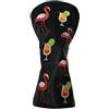 Baoblaze Copritesta Golf Club Cover Testa Mazza, Copertura Per Driver Da Golf, Design Con Fenicotteri E Cocktail, Materiale PU, Colore Nero