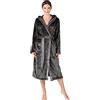 Bellivalini Accappatoio Vestaglia Donna con Cappuccio e Cintura BLV50-168 (Grafite/Grigio, XL)