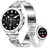 niolina Smartwatch Donna Chiamate Bluetooth, 1.27" Orologio Smart Watch Rotondo con Cinturino di Diamante, Compatibile Android/iOS, IP68 Impermeabile Fitness Trackert con Cardiofrequenzimetro Sonno, Argento
