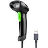 Eyoyo Scanner portatile USB 2D Eyoyo EYH2, scanner automatico con cavo per codici QR, lettore di codici a barre Data Matrix con cavo USB lungo per pagamenti POS, supermercati, magazzini (verde)