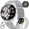 LIGE Smartwatch Donna, Display AMOLED 1,32" Ultra-sottile, Chiamate Bluetooth, IP68 Impermeabile, 116 Modalità Sport, Monitoraggio del Ciclo/Frequenza Cardiaca e Sonno, 2 Cinturini + 2 Cavi Inclusi, FV23-E