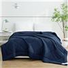 WAVVE Piumino Estivo Per Letto Singolo, 155x220 cm, Blu Navy | Piumino Leggero 150 g/m² in Microfibra Morbida con Imbottitura Leggera e Traspirante Ideale per Primavera ed Estate