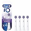 Oral-B iO Radiant White Testine Spazzolino Elettrico, Confezione da 4 Testine di Ricambio, Pulizia Sbiancante e Lucidante, Progettate per gli Spazzolini iO