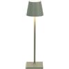 Zafferano, Poldina Micro, Lampada da Tavolo Ricaricabile e Senza Fili con Controllo Touch, Adatta per Salotto ed Esterni, Dimmer, 2200-3000 K, Altezza 27,5 cm, Colore Salvia