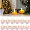 KUWUNG Candele Led Set Da 12 Candele Senza Fiamma, luci led a batteria, luce bianca calda realistica e luminosa Per Compleanni, Halloween, Natale E Altre Occasioni per La Decorazione,Festa,Vacanze