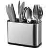 Qanye Portaposate e Scolaposate Acciaio Inox, Scomparti Multipli, Portautensili Cucina con Fondo Forato per Asciugatura Rapida, Organizzatore Salvaspazio per Posate, Forchette, Coltelli e Utensili Cucina