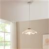 lux.pro Lampada a Sospensione con Paralume a Cono Ondulato Ø41 cm Lampada da Soffitto con Luce Diretta Lampadario per Soggiorno Cucina Sala Pranzo - Tessuto Bianco