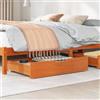 Xolmizyn Set di 2 cassettiere sottoletto in legno massello di pino, marrone cera, 80 x 55 x 17 cm, cassapanca letto con ruote per riporre oggetti sotto il letto