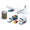 siku6312, Set Aeroporto, Metallo/Plastica, Bianco, Con aereo, Veicolo per catering, Rimorchio con scaletta per passeggeri, Trattore aeroportuale, Rimorchio per bagagli e pista con nastro adesivo di 5m
