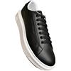 ARMANI EXCHANGE Venice Con Logo Ricamato Sulla Suola Della Piattaforma, Scarpe da ginnastica Uomo, Nero, 39.5 EU