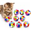 Vebetter Palline di feltro per gatti - 9 palline giocattolo per gatti in feltro, palline morbide, gattini pom poms, giocattolo per interni, palla pompon 5 cm