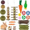 OFFCUP 22 PCS Masticabili, Piccoli Animali Giocattoli, per Gerbilli | Coniglietti, Naturale Da Masticare, Criceti Cincillà Gerbilli