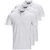 JACK & JONES 12171776 - Confezione da 3 polo da uomo slim fit, a maniche corte, colore nero, bianco, blu, grigio, taglie: XS, S, M, L, XL, XXL, XL