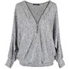 Emma & Giovanni - Top con Mezza Zip Top Oversize - Donna (Grigio, M-L)