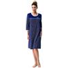 e.Femme Camicia da Notte Dolly 1790 in Cotone, Blu Marino, 56