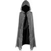 Tankermo Cappa inquietante con cappuccio, costume di Halloween per bambini Fantasmi Mietitore adulti Cappotti medi in raso, costume da fantasma Mantello da fantasma Abito spaventoso Costumes da Mietitore nero