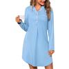 Jahetuul Camicia da Notte Donna Manica Lunga Cotone