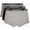EMPORIO ARMANI Boxer da Uomo, Confezione da 3, Nero/Acciaio/Grigio, XXL