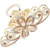 HAPINARY Pinza Chioma Fiore Grande in Lega con Cristalli Oro | Decorazioni Chioma Scintillanti, Accessori per Chignon e Mezze Code, per Festa, Ufficio, Damigelle