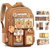 Generic Zaino Capibara Bambino，Cute Kawaii Cartoon Backpack for Girls & Boys,Waterproof Durable Capybara Bookbag, Gift for kids(Grados 1-6)