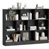 COSTWAY COSTWAT Libreria a 10 Cubi, Organizzatore di Stoccaggio a 3 Ripiani con 2 Kit Anti-Ribaltamento, Scaffale Multiuso in Legno per Soggiorno Camera da Letto Ufficio, 140x24x104 cm (Nero)