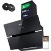 CIARRA CBCB6736F Cappa Aspirante Decorativa 60 cm A+++ Inclinata Nero 60dB