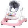 homewell Girello 2 in 1 con tastiera pianoforte, girello e spingitore multifunzione, gioco musicale di veglia, struttura stabile sicura, ruote silenziose, materiale sano per bambini da 6 mesi a 3 anni (rosa)