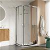 DEGHI Box doccia 70x90 cm semicircolare scorrevole con vetro trasparente e profilo cromo 190h - Mirea