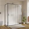 DEGHI Box 3 lati 70x140x70 cm scorrevole con vetro stampato e profilo cromo 190h - Mirea