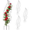 Relaxdays Reticoli Relaxdays, set da 4, HxL 100x30 cm, forma a foglia, metallo, supporto per rampicanti, giardino e vaso, marrone