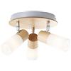 Brilliant 51434/50 Babsan - Plafoniera con 3 luci, metallo plastica, E14, 3,5 W, legno chiaro/bianco